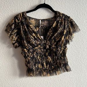 ❌SOLD❌ Free People floral sheer top